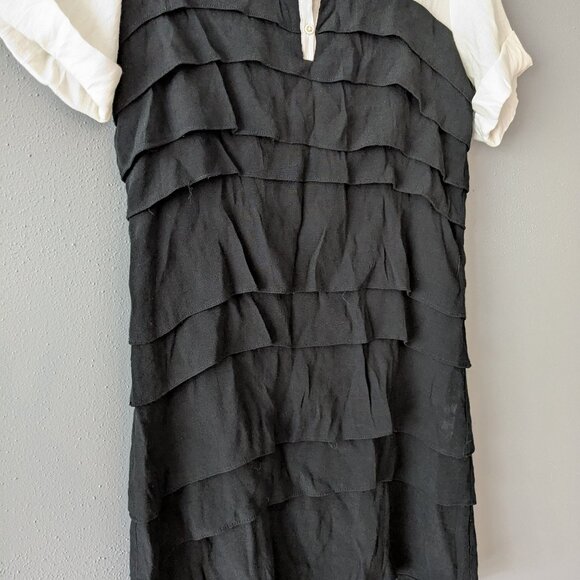 Sandro woman's black and cream layered dress - Picture 2 of 5